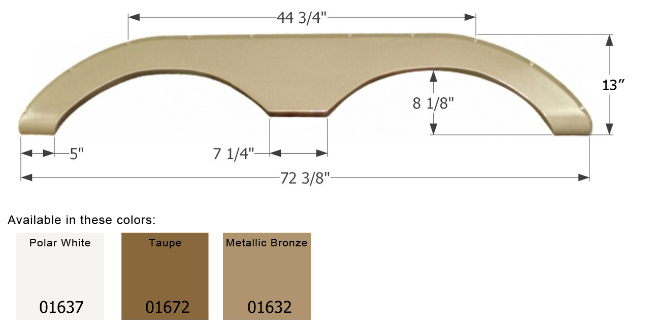 ICON - Fender Skirt, Tandem, Keystone, FS774, Polar White