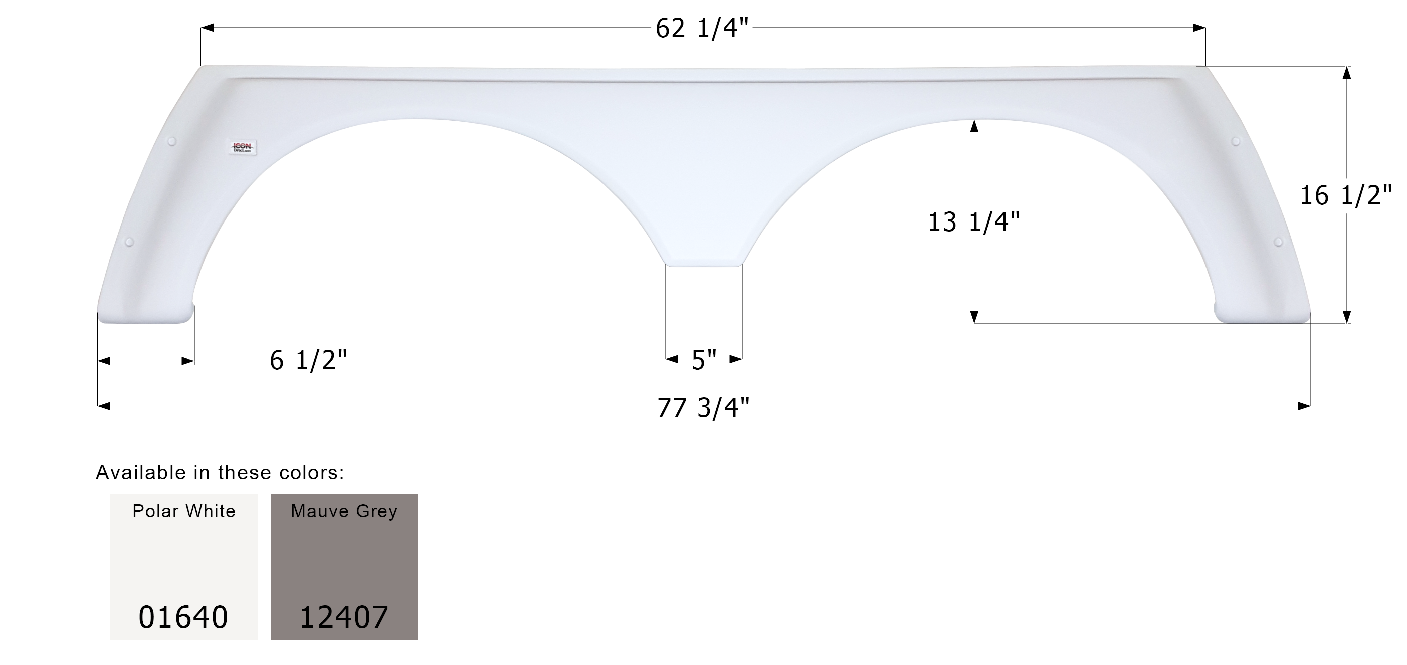 ICON - Fender Skirt, Tandem, Alpenlite, FS779, Polar White