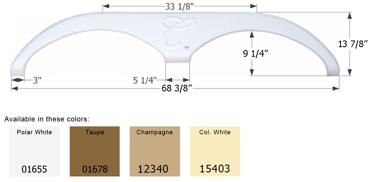 ICON - Fender Skirt, Tandem, Forest River, FS785, Taupe