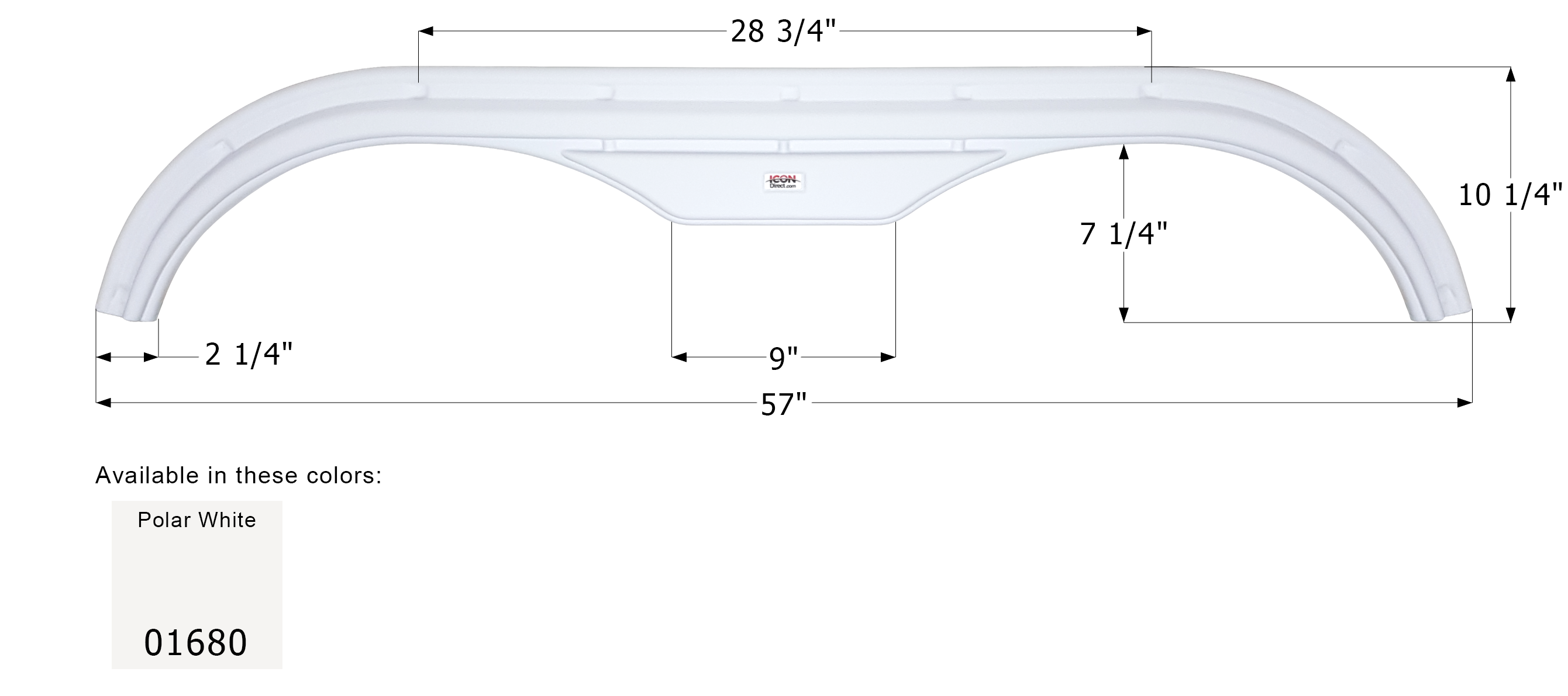 ICON - Fender Skirt, Tandem, Fleetwood, FS725, Polar White