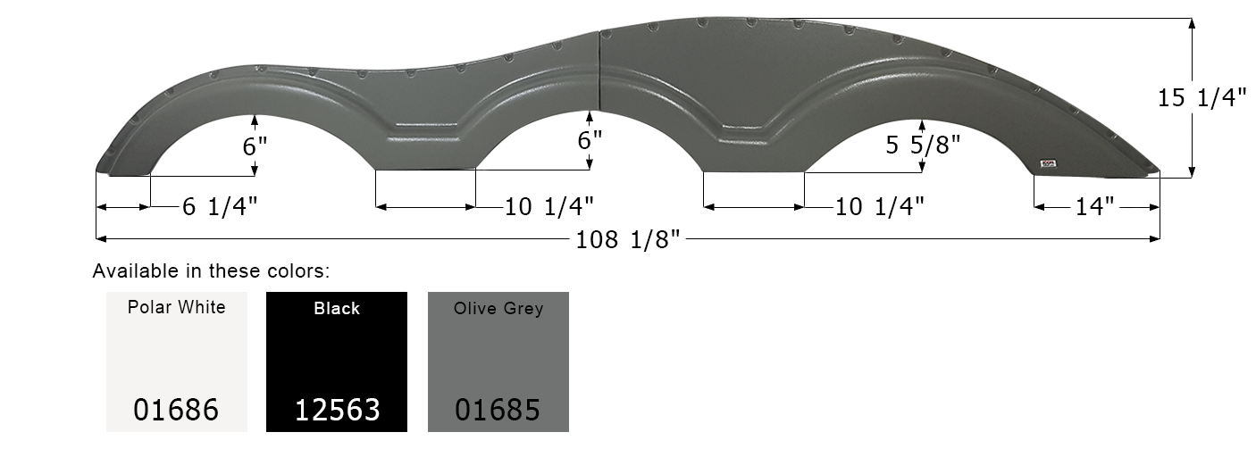 ICON - Fender Skirt, Triple, Keystone, FS1000, Olive Grey, LH