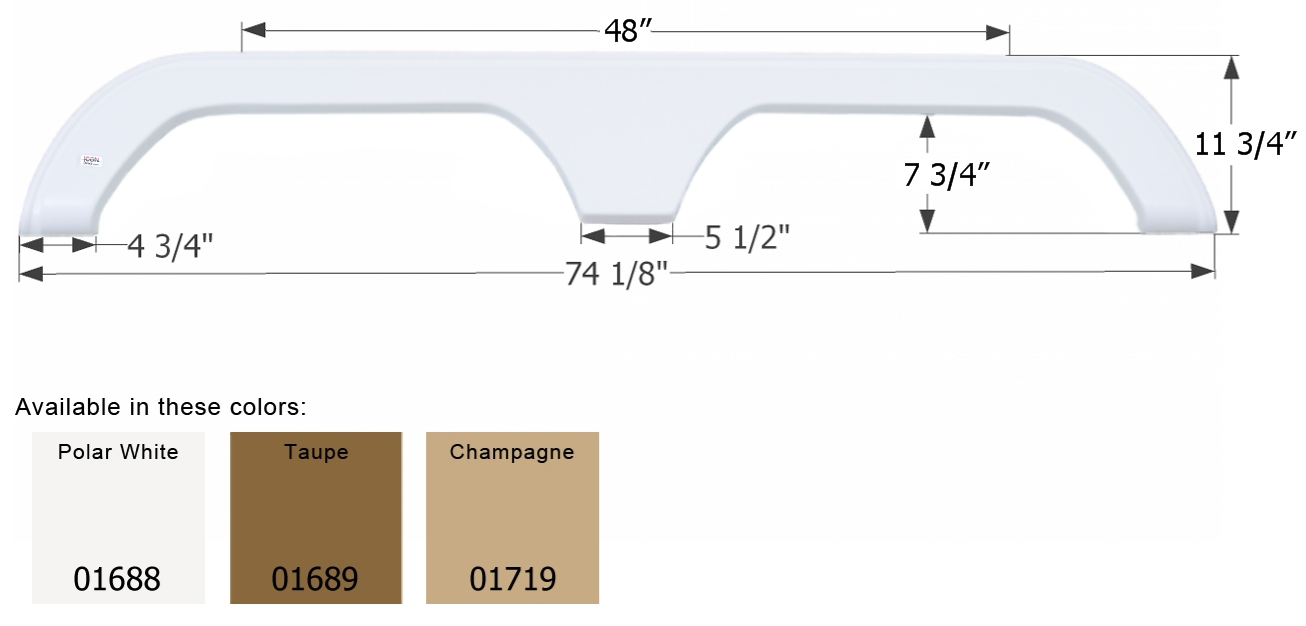 ICON - Fender Skirt, Tandem, Thor, FS789, Polar White