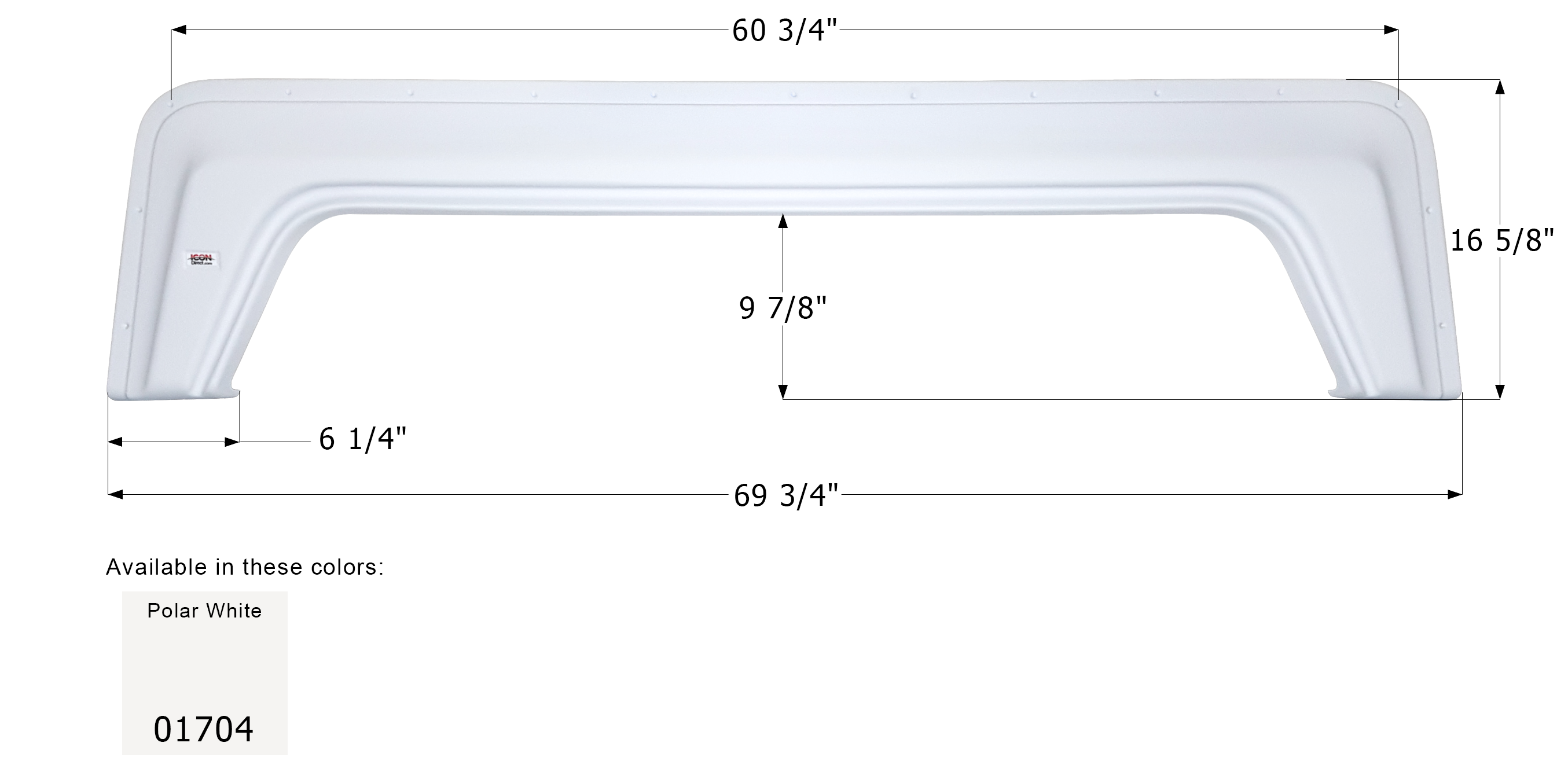 ICON - Fender Skirt, Tandem, Playmor, FS1704, Polar White