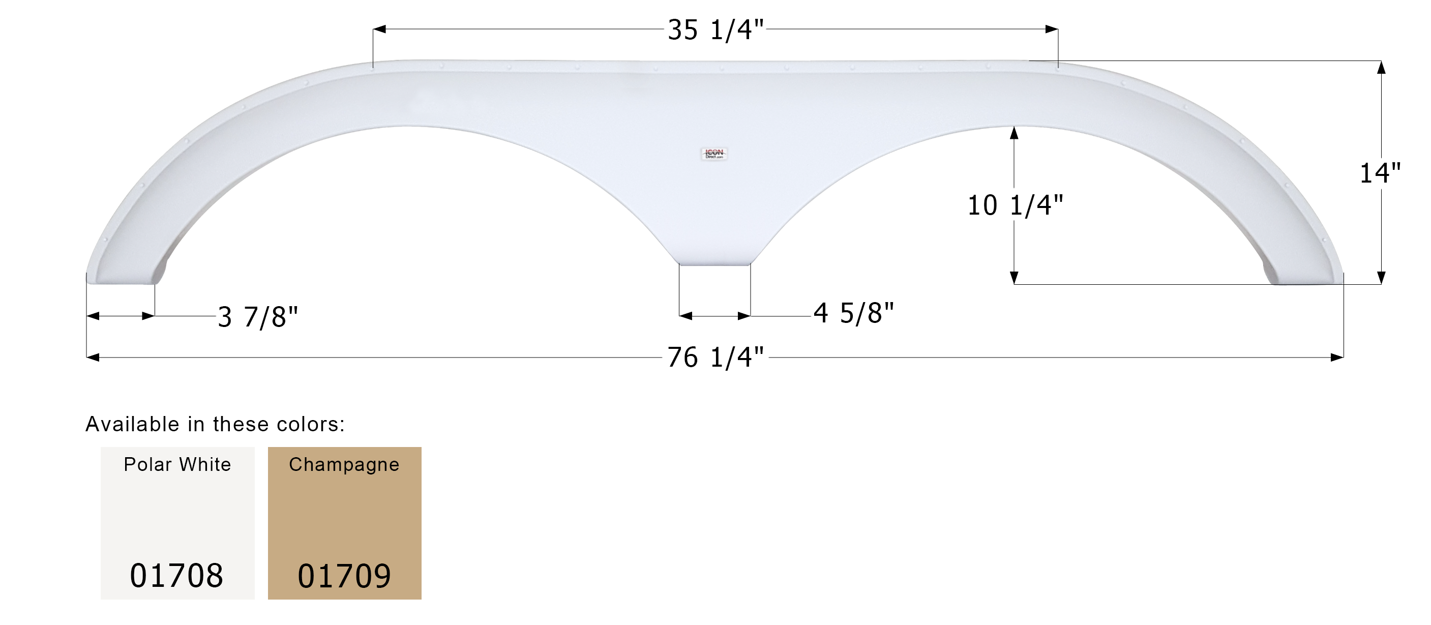 ICON - Fender Skirt, Tandem, Dutchmen, FS1708, Polar White