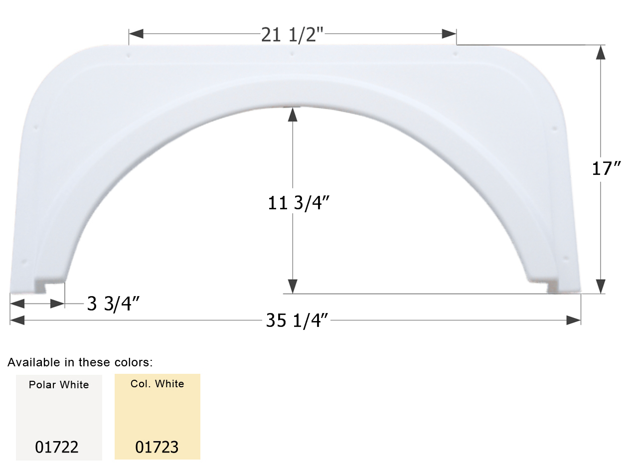 ICON - Fender Skirt, Single, Travelmate, FS1722, Polar White