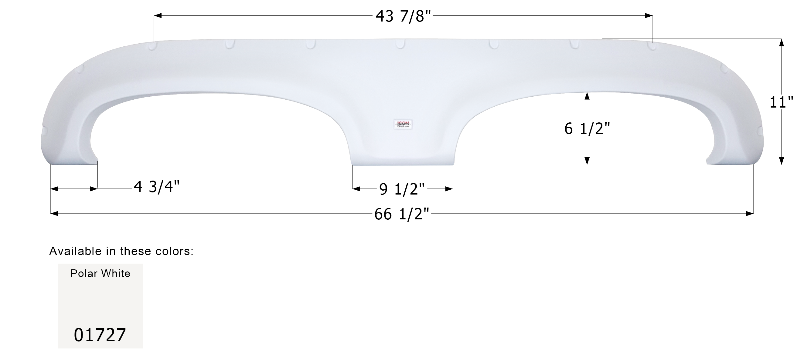 ICON - Fender Skirt, Tandem, Keystone, FS1727, Polar White