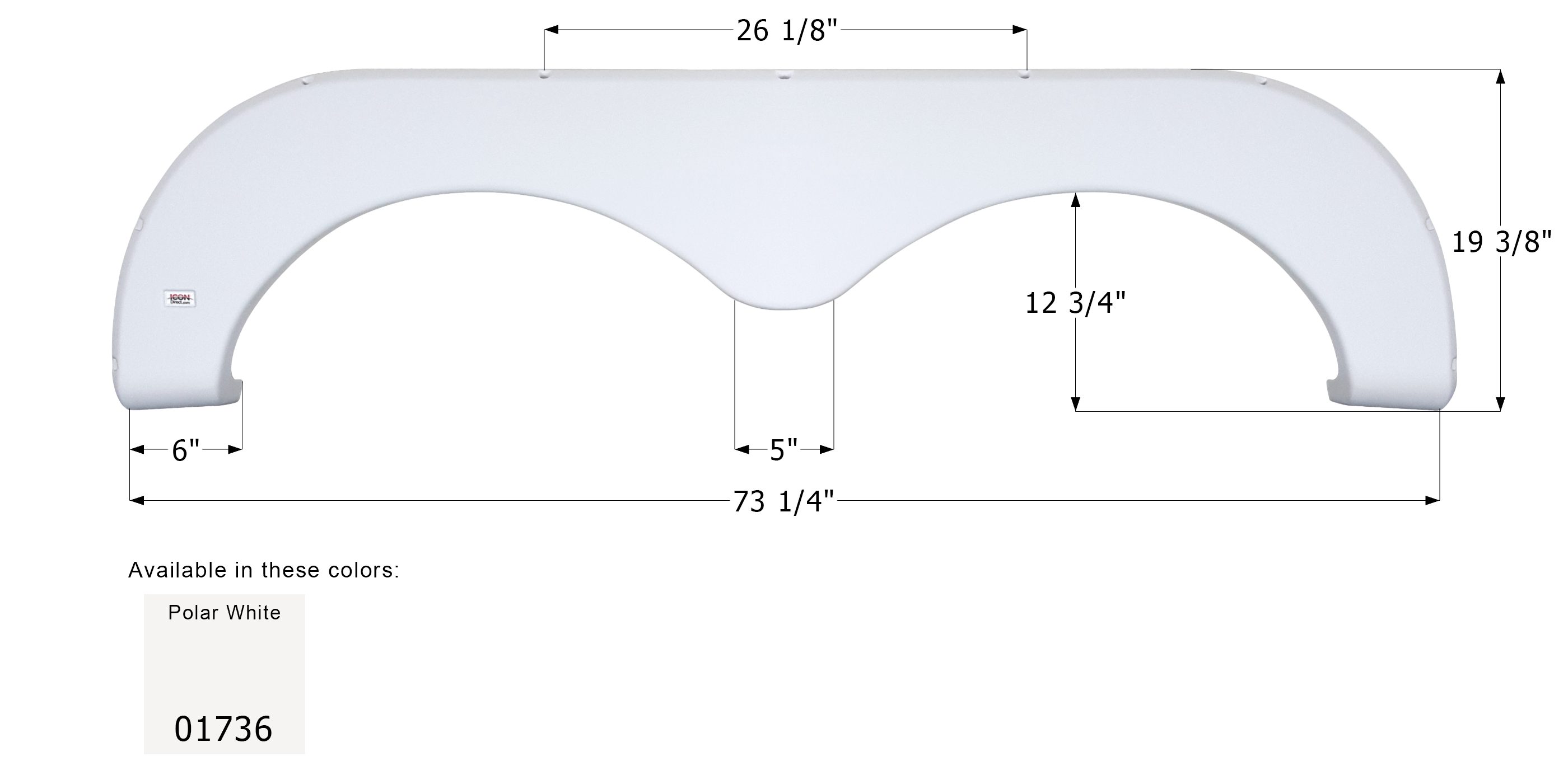 ICON - Fender Skirt, Tandem, Starcraft, FS1736, Polar White