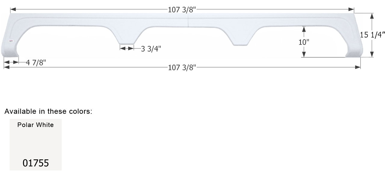 ICON - Fender Skirt, Triple, Teton Homes, FS1755, Polar White