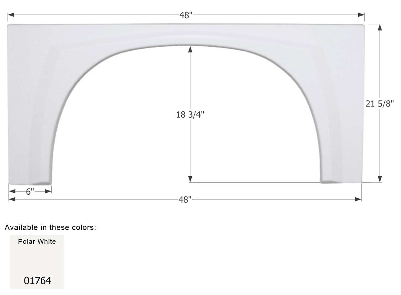 ICON - Fender Skirt, Single, Gulf Stream, FS1764, Unpainted