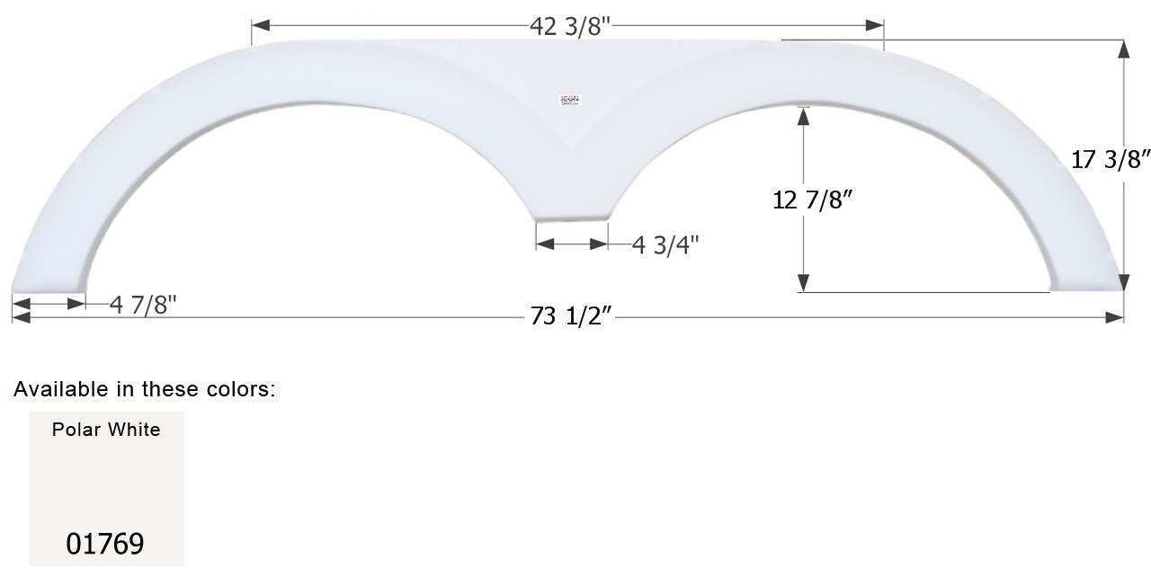 ICON - Fender Skirt, Tandem, Cruiser, FS1769, Polar White