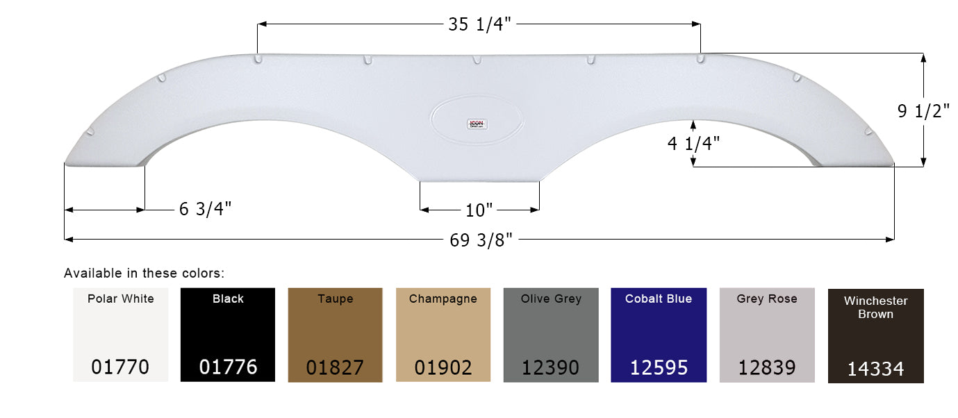 ICON - Fender Skirt, Tandem, ICON, FS1770, Polar White