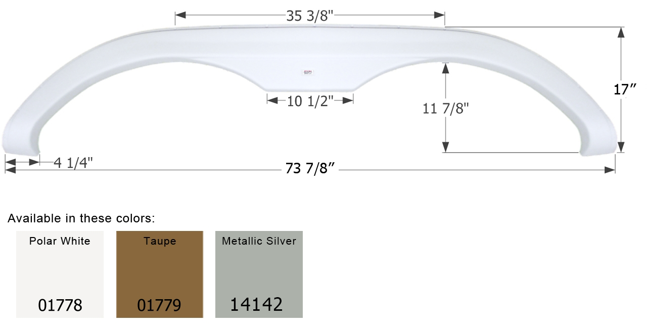 ICON - Fender Skirt, Tandem, Holiday Rambler, FS1778, Polar White