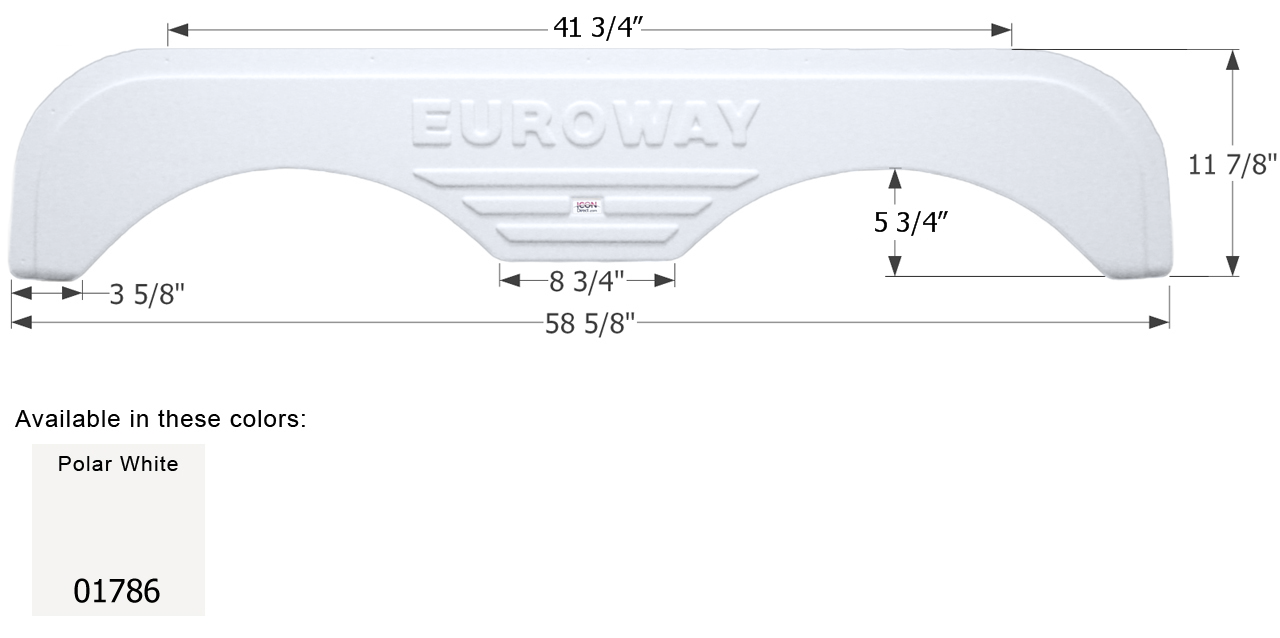 ICON - Fender Skirt, Tandem, Fleetwood, FS1786, Polar White