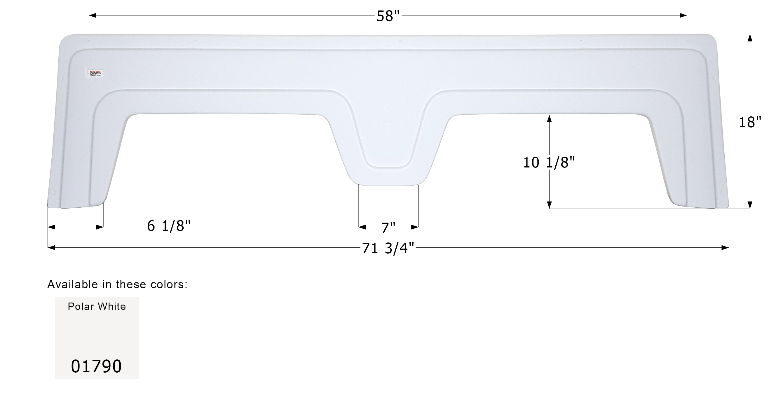 ICON - Fender Skirt, Tandem, Vanguard, FS1790, Polar White