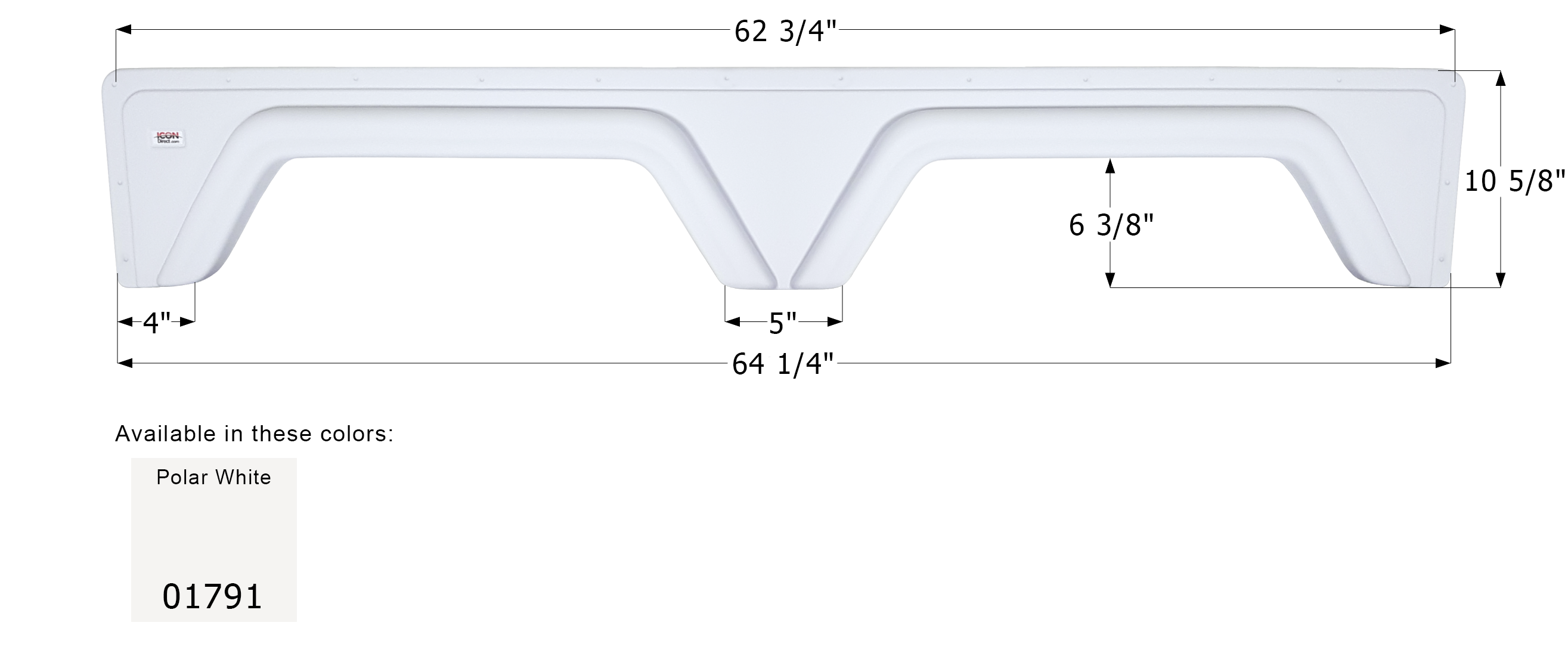 ICON - Fender Skirt, Tandem, Glendale, FS1791, Polar White