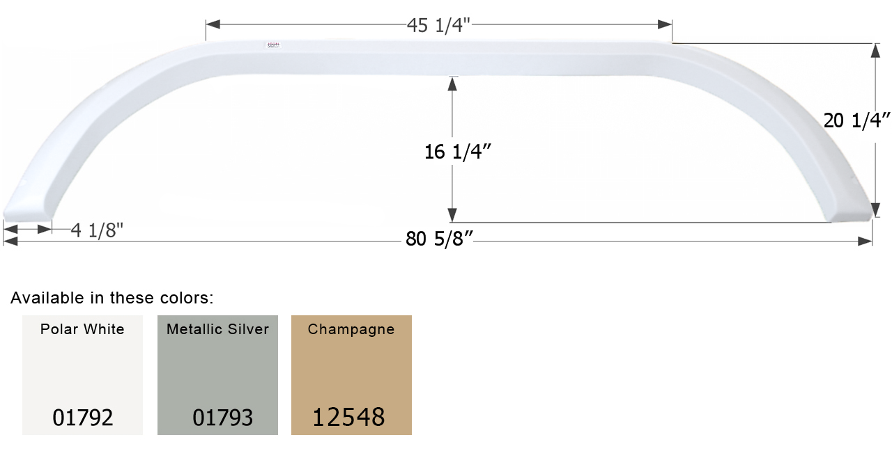 ICON - Fender Skirt, Tandem, Carriage, FS1792, Metallic Silver