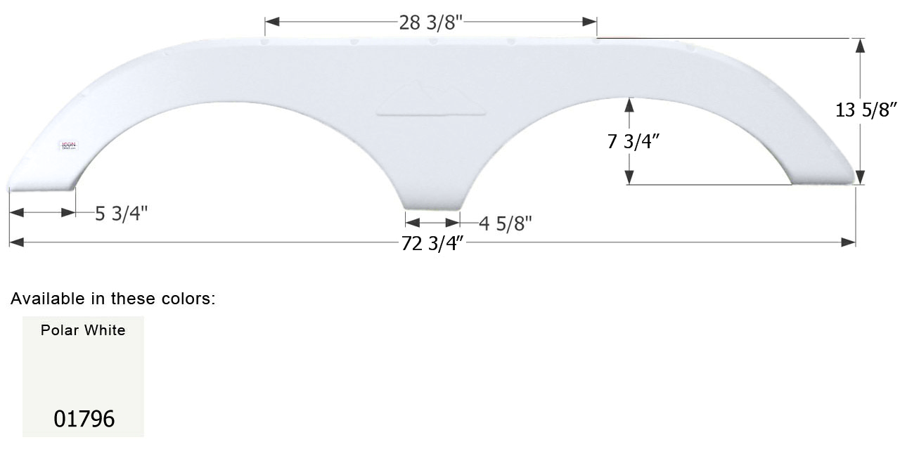 ICON - Fender Skirt, Tandem, Keystone, FS1796, Polar White