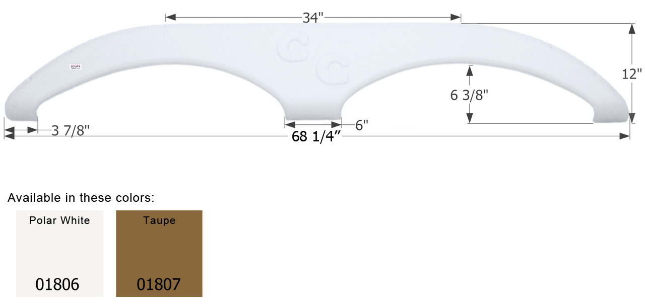 ICON - Fender Skirt, Tandem, Forest River, FS1806, Taupe