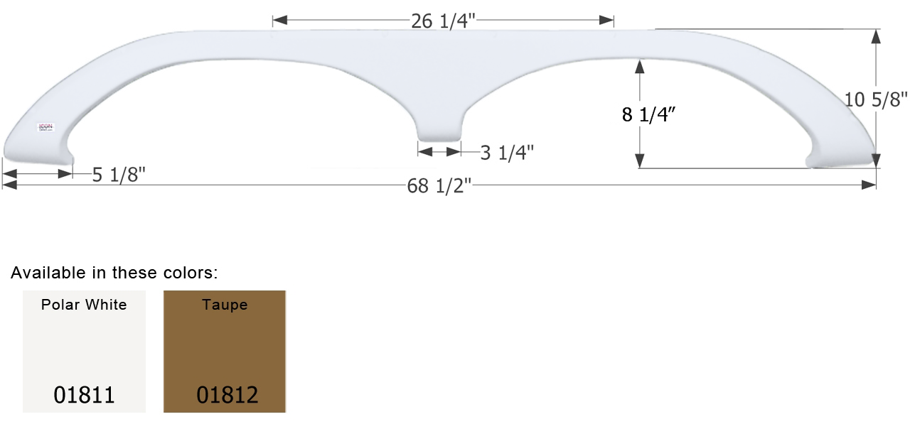 ICON - Fender Skirt, Tandem, Fleetwood, FS1811, Taupe