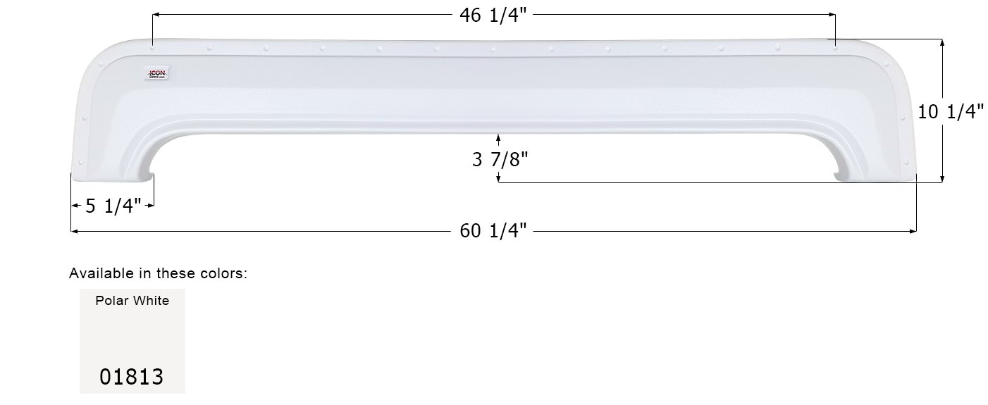 ICON - Fender Skirt, Tandem, Dutchmen, FS1813, Polar White
