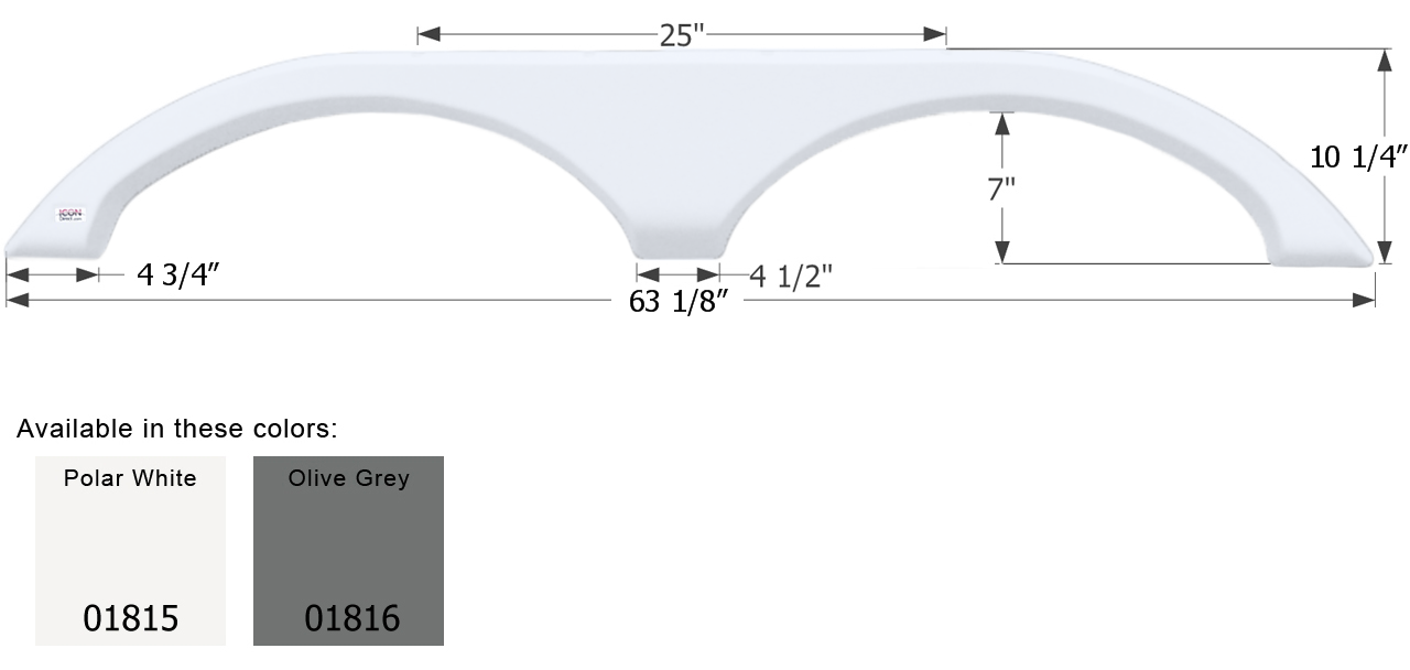 ICON - Fender Skirt, Tandem, Fleetwood, FS1815, Olive Grey