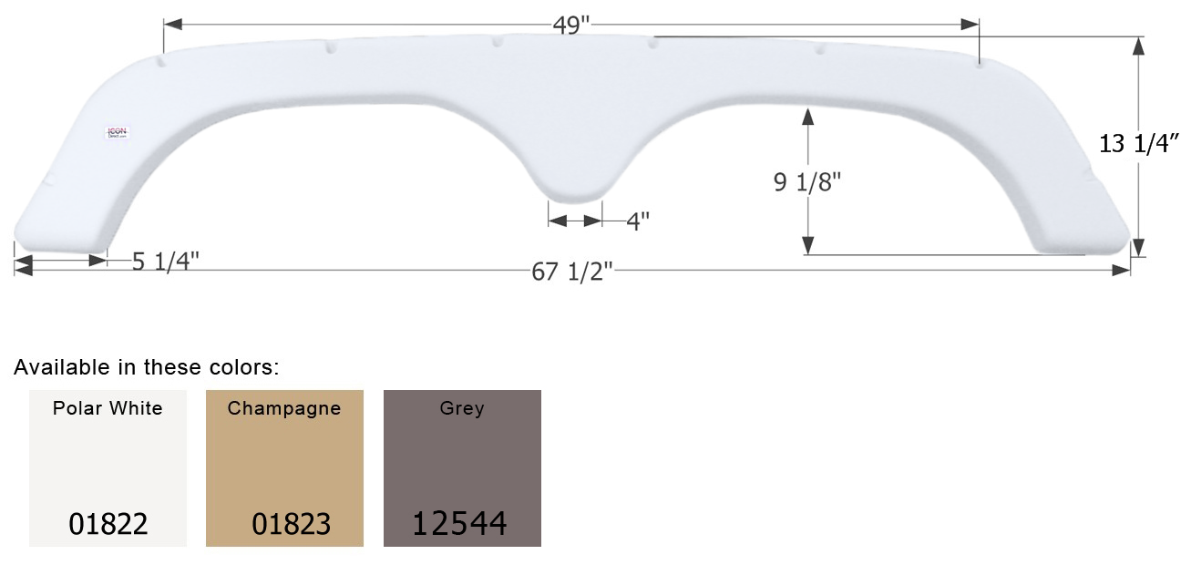 ICON - Fender Skirt, Tandem, Thor, FS1822, Polar White