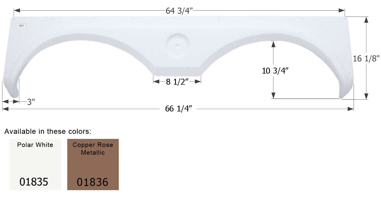 ICON - Fender Skirt, Tandem, Gulf Stream, FS1835, Polar White