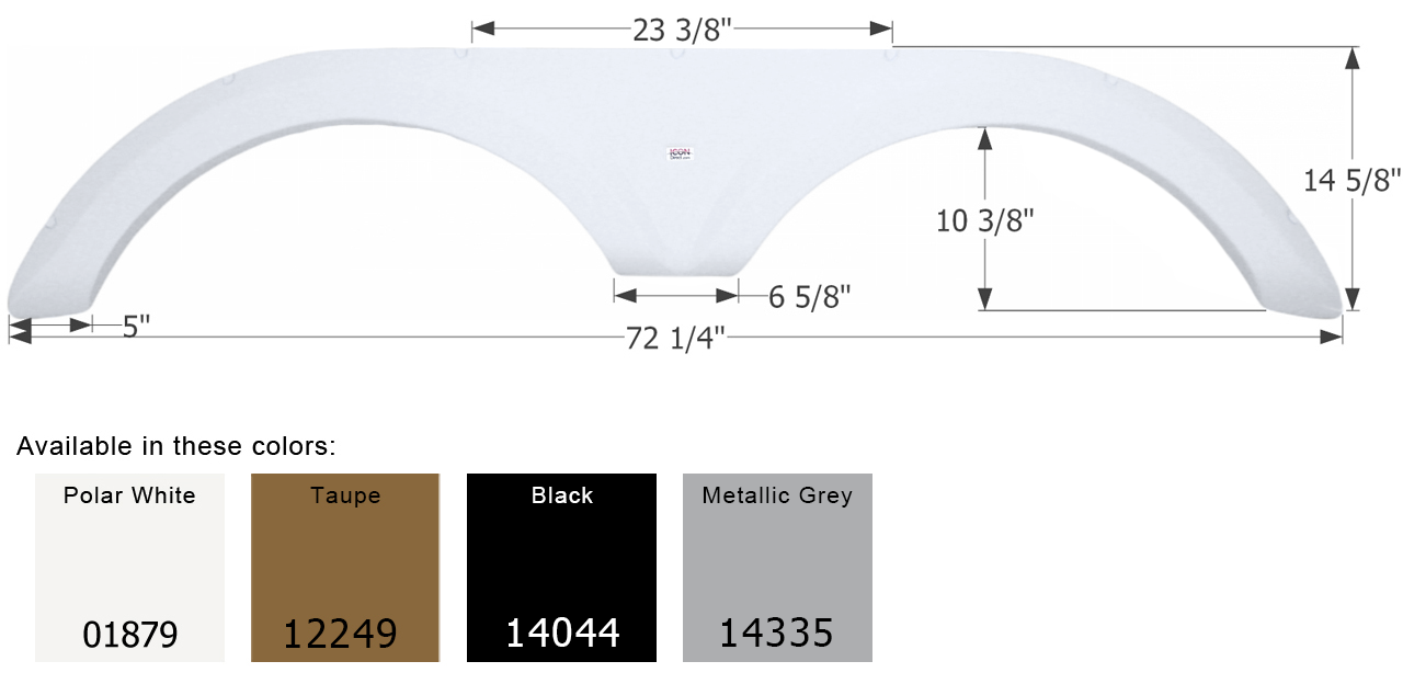 ICON - Fender Skirt, Tandem, Jayco, FS1879, Polar White