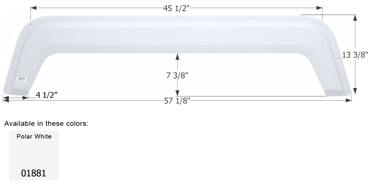 ICON - Fender Skirt, Tandem, Fleetwood, FS1881, Polar White