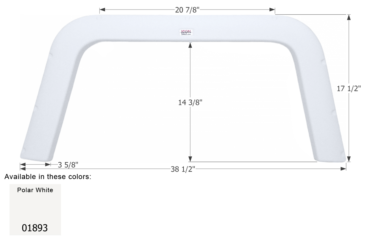 ICON - Fender Skirt, Single, Four Winds, FS1893, Polar White