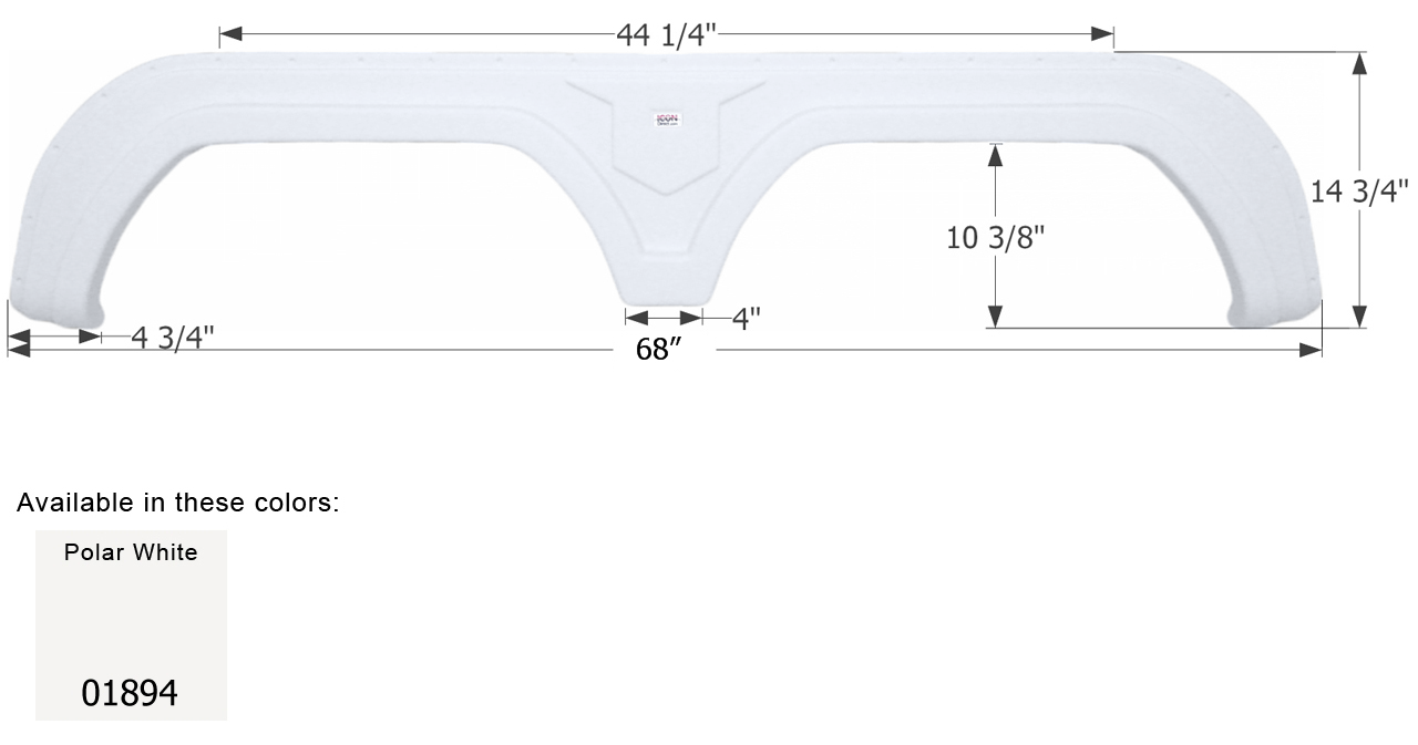 ICON - Fender Skirt, Tandem, Cobra, FS1894, Polar White