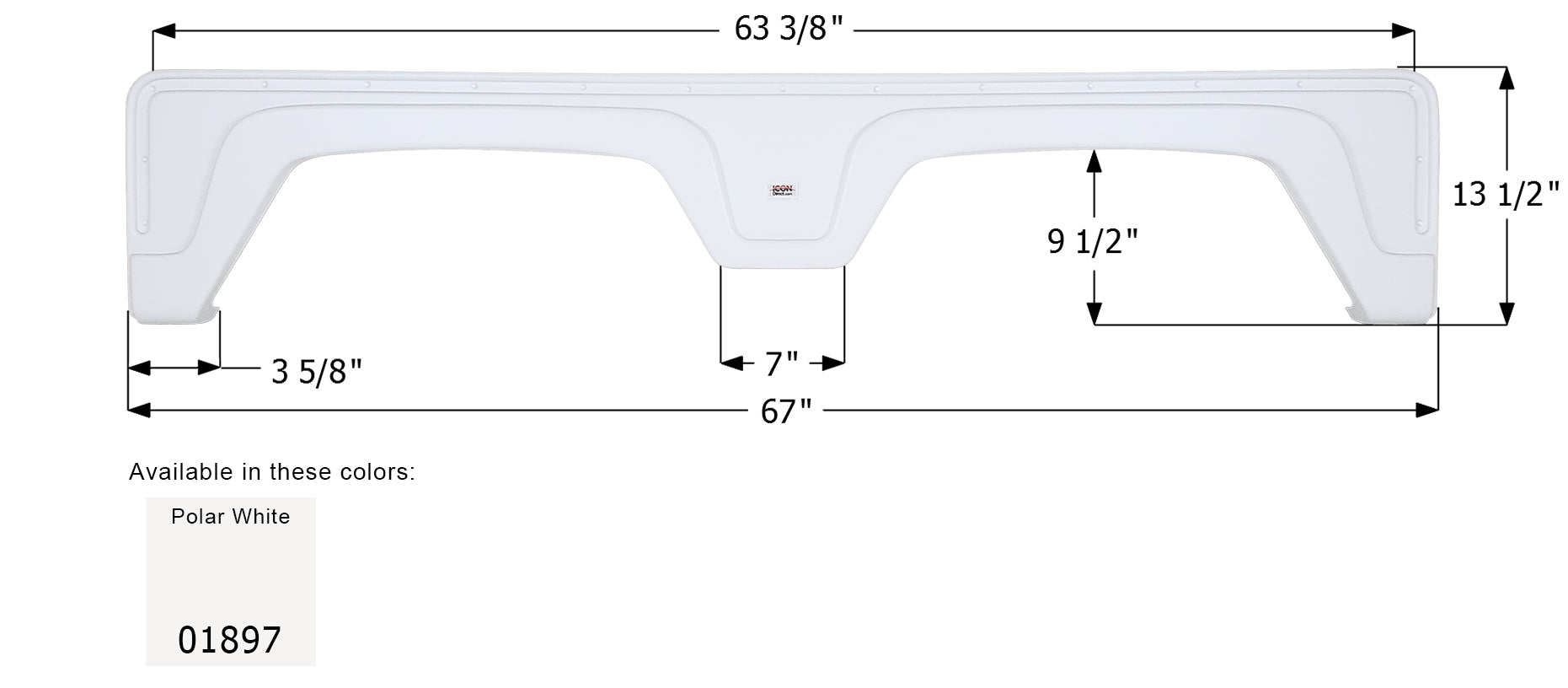 ICON - Fender Skirt, Tandem, Glendale, FS1897, Polar White