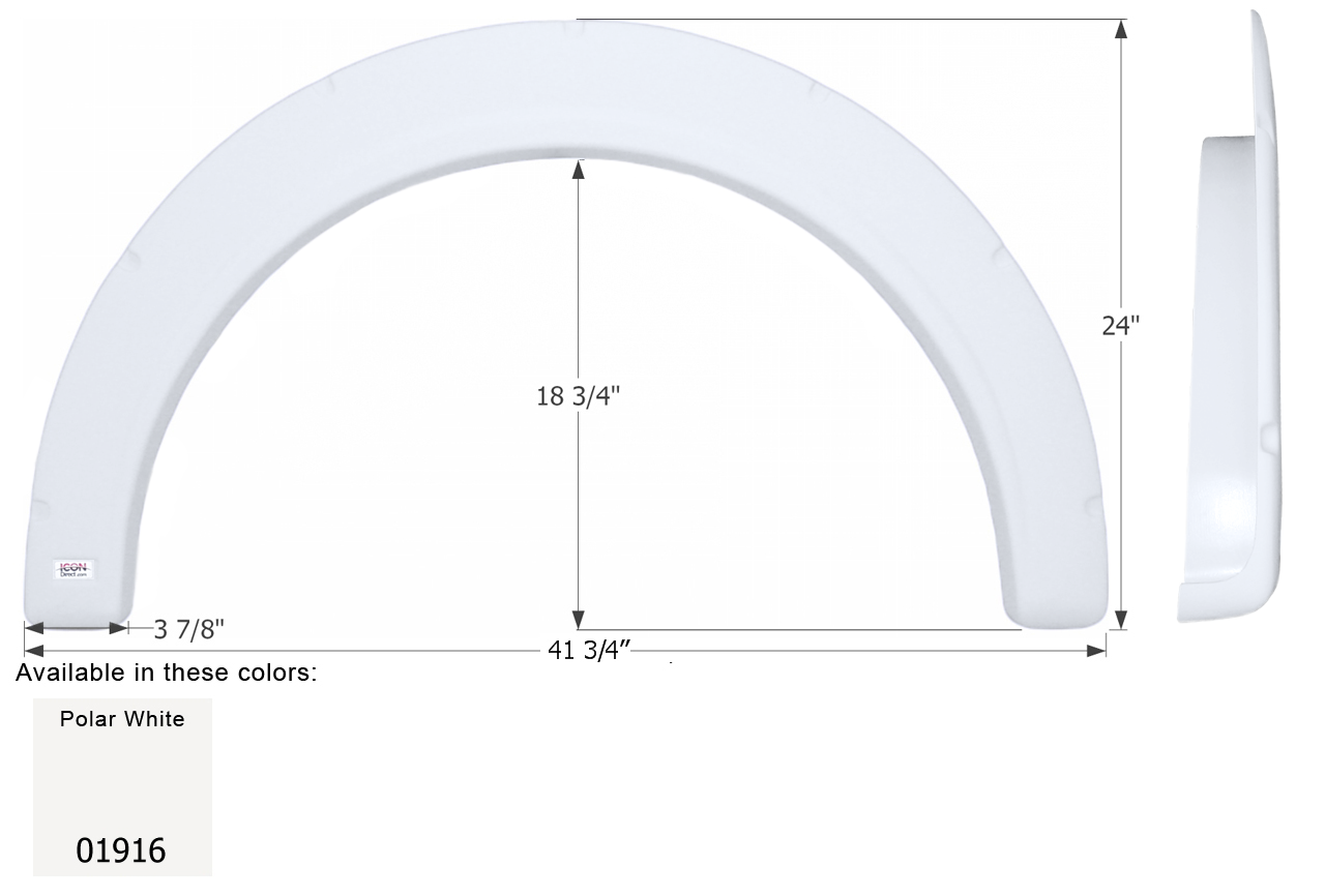 ICON - Fender Skirt, Single, Fleetwood, FS1916, Polar White