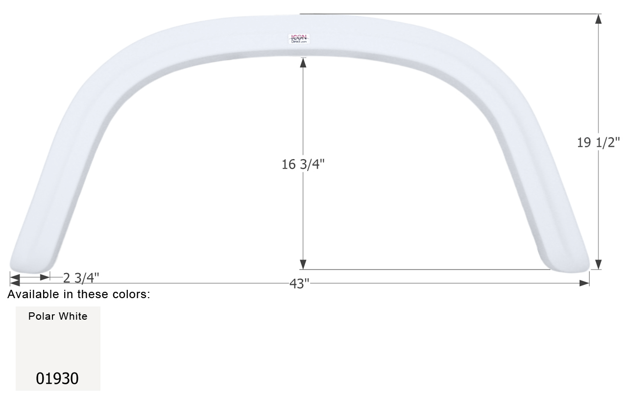 ICON - Fender Skirt, Single, Four Winds, FS1930, Polar White