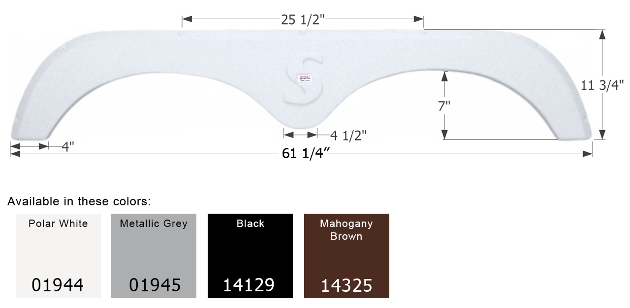 ICON - Fender Skirt, Tandem, Forest River, FS1944, Polar White