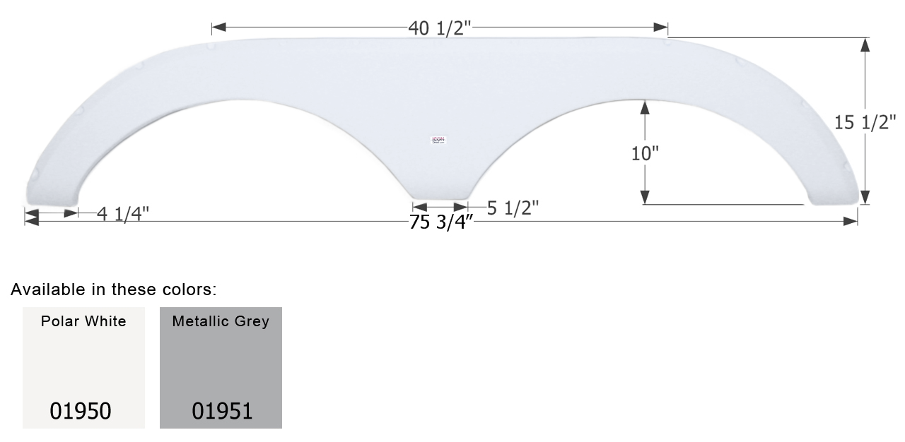 ICON - Fender Skirt, Tandem, Carriage, FS1950, Metallic Grey