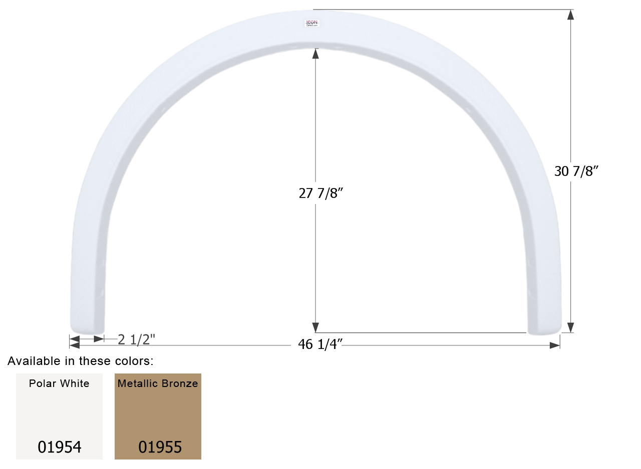 ICON - Fender Skirt, Single, Fleetwood, FS1954, Polar White