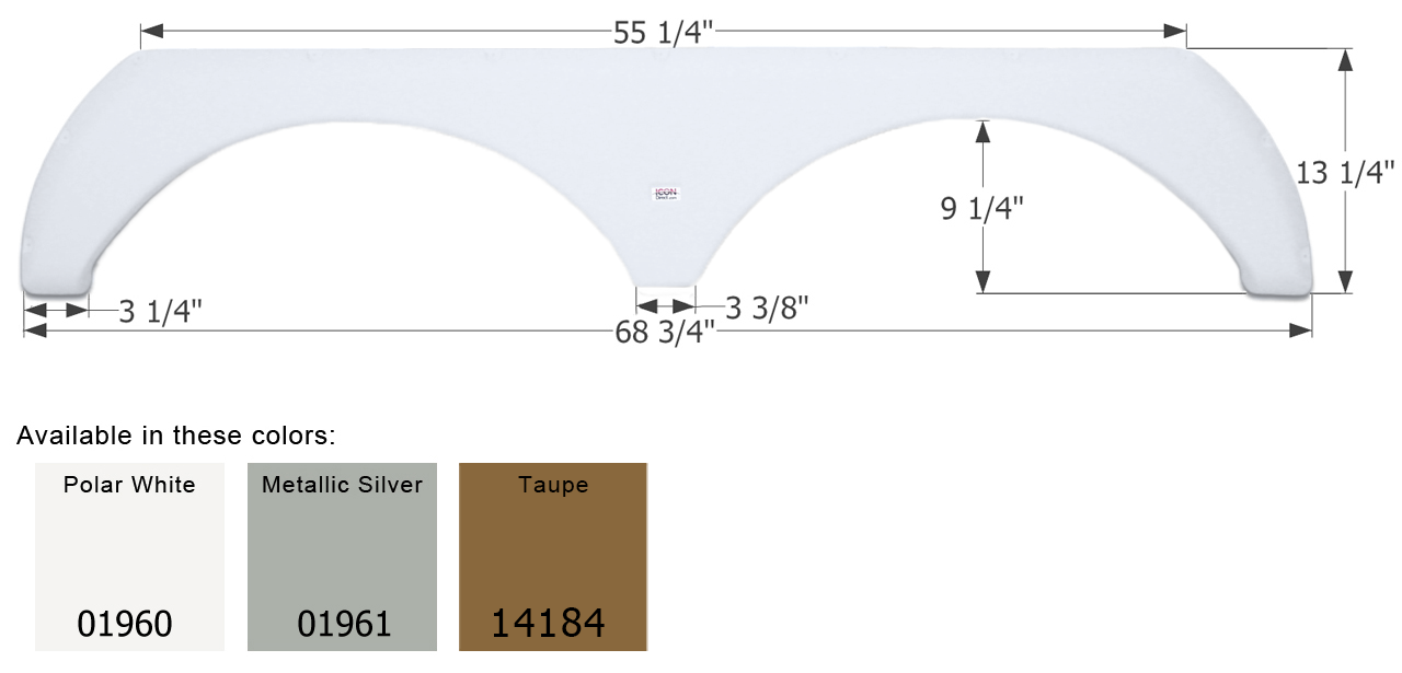 ICON - Fender Skirt, Tandem, Thor, FS1960, Polar White