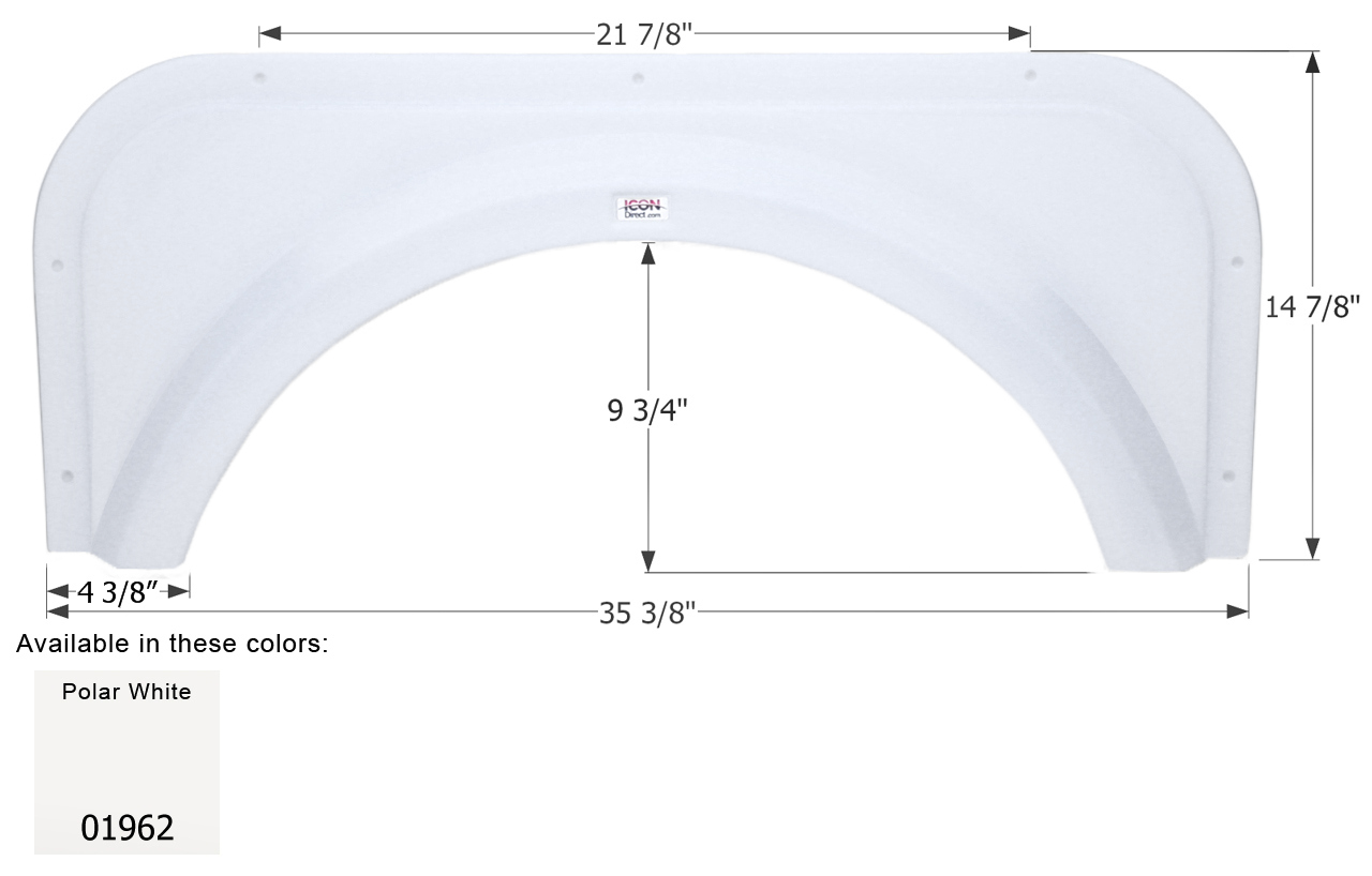 ICON - Fender Skirt, Single, Vanguard, FS1962, Polar White