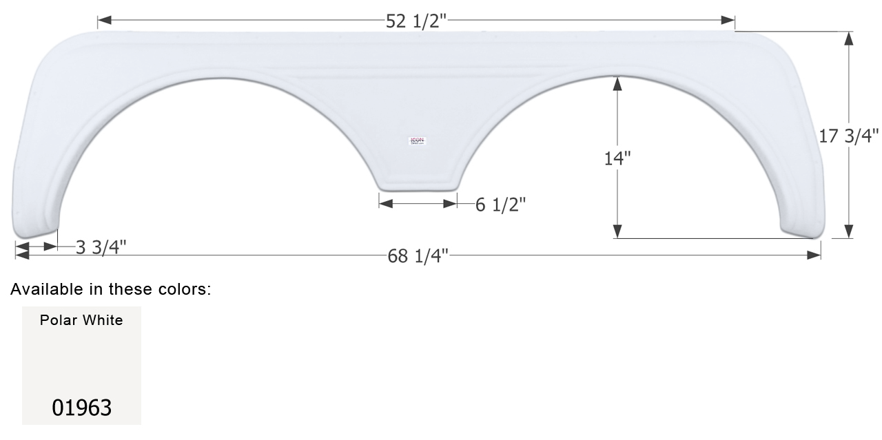 ICON - Fender Skirt, Tandem, KZ, FS1963, Polar White