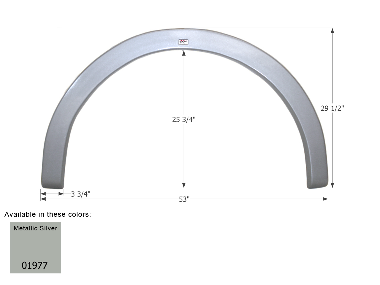 ICON - Fender Skirt, Single, Gulf Stream, FS1977, Metallic Silver