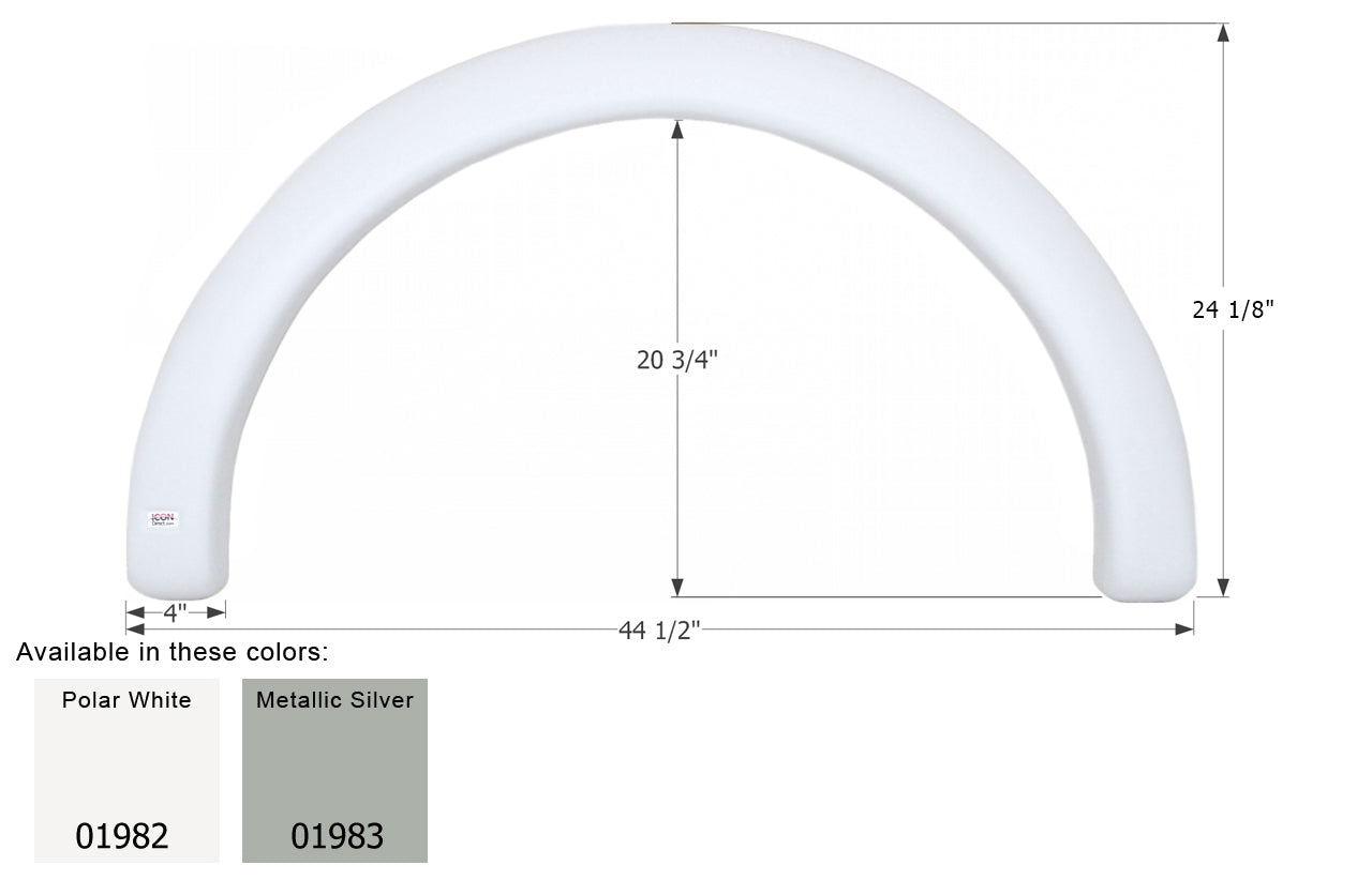 ICON - Fender Skirt, Single, Coachmen, FS1982, Polar White