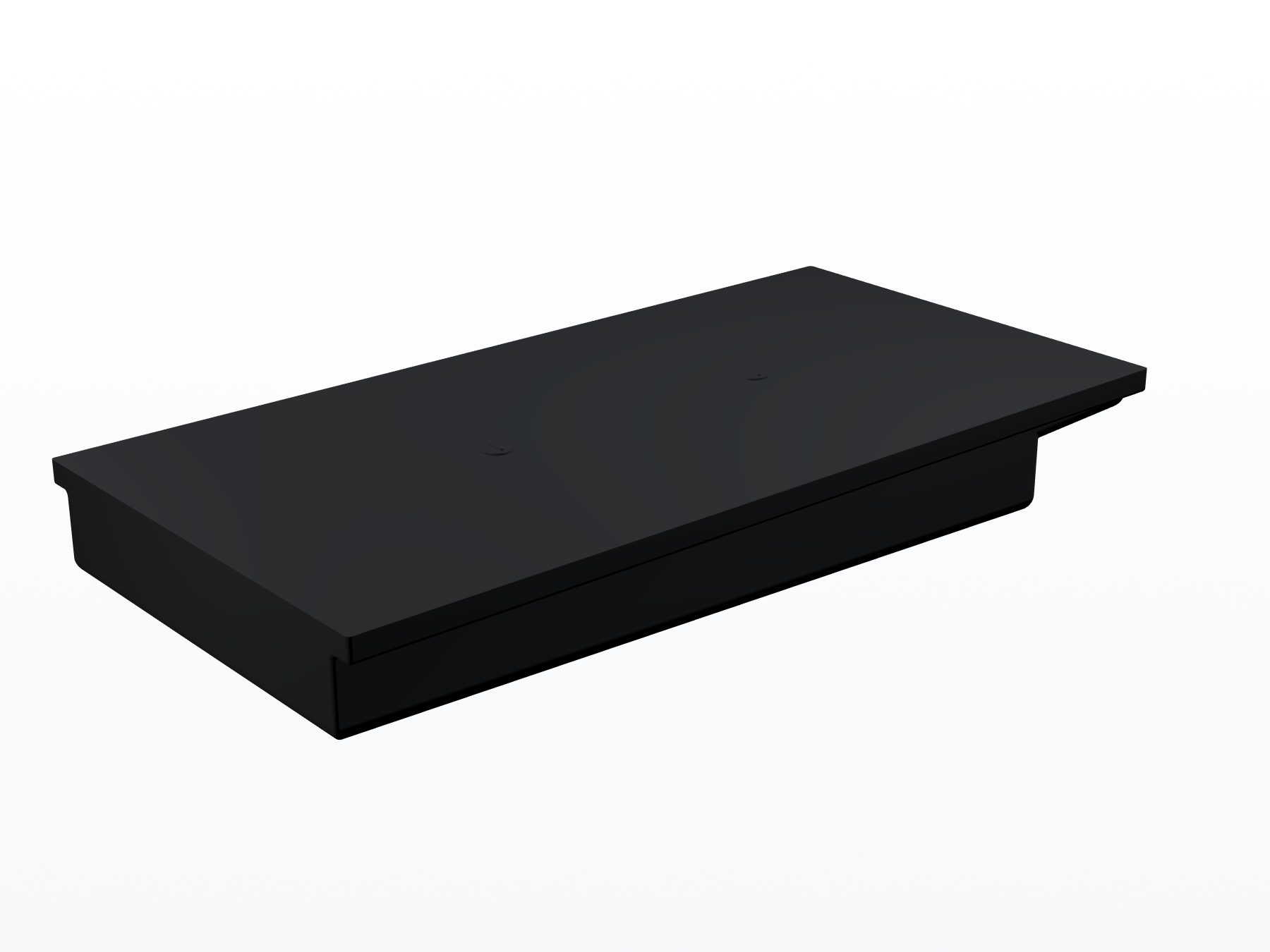 MAKS 120010001 MAKS Holding Tank 57.5 X 29 X 8 - 40 Gallons - End Center Drain - Blank Tank opposite three-quarter