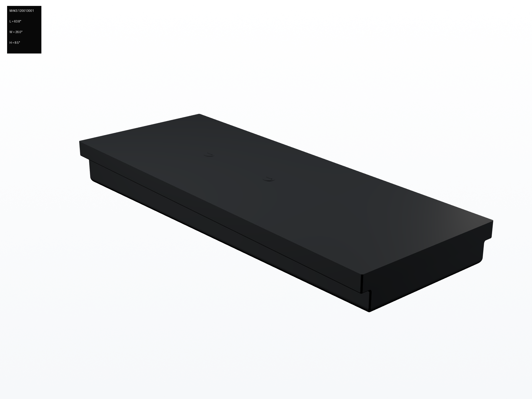 MAKS 120013001 MAKS Holding Tank 63 X 24 X 8 - 38 Gallons - Side Right Hand Drain - Blank Tank (hero)