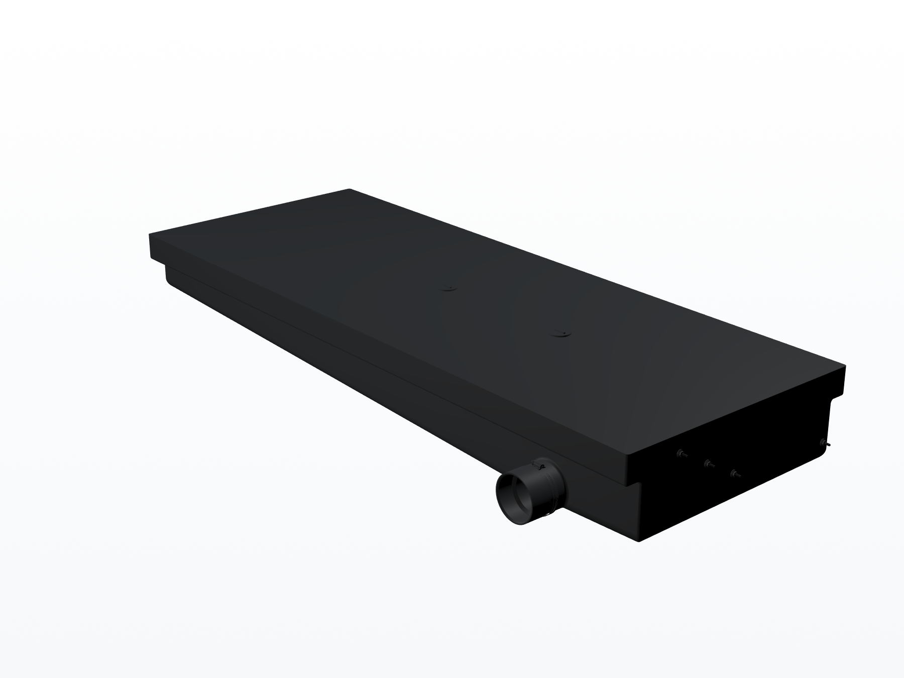 MAKS 120013001 MAKS Holding Tank 63 X 24 X 8 - 38 Gallons - Side Right Hand Drain - Blank Tank opposite three-quarter