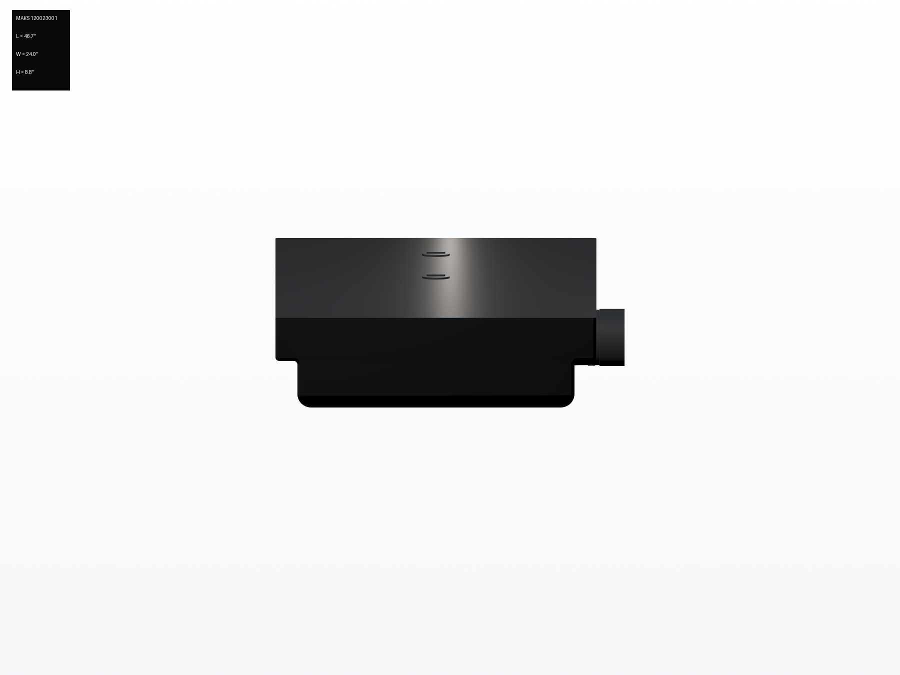 MAKS 120023001 MAKS Holding Tank 46 X 22 X 8.5 - 27 Gallons - Side Right Hand Drain - Blank Tank long-side