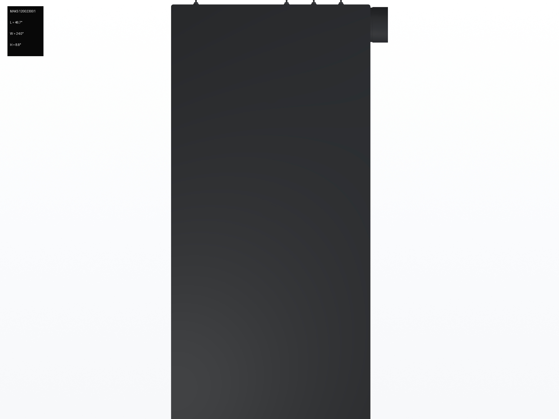 MAKS 120023001 MAKS Holding Tank 46 X 22 X 8.5 - 27 Gallons - Side Right Hand Drain - Blank Tank top