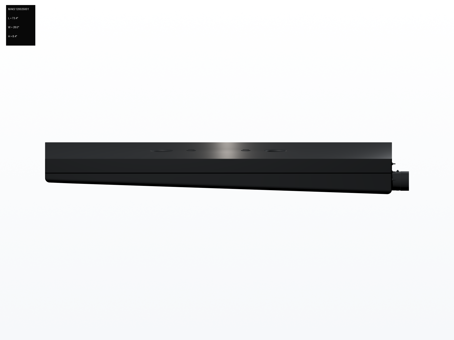 MAKS 120025001 MAKS Holding Tank 70 X 28 X 8 - 47 Gallons - End Center Drain - 2 Core - Blank Tank long-side