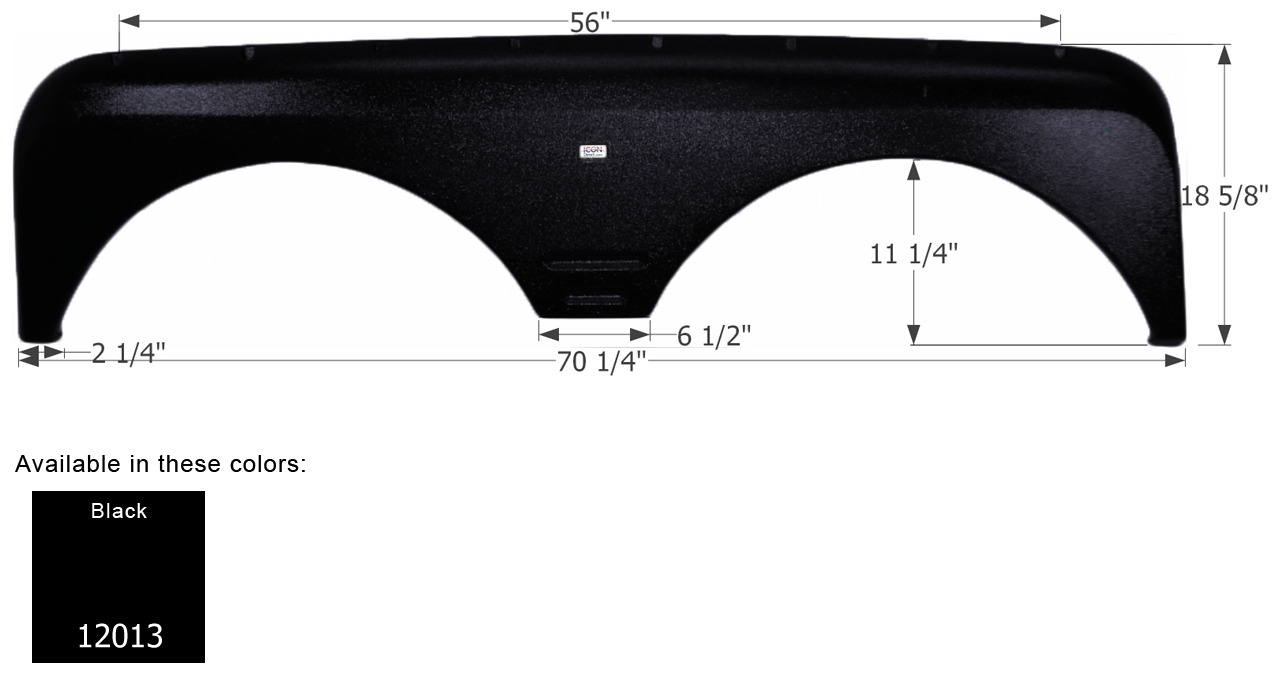 ICON - Fender Skirt, Tandem, Gulf Stream, FS2013, Black