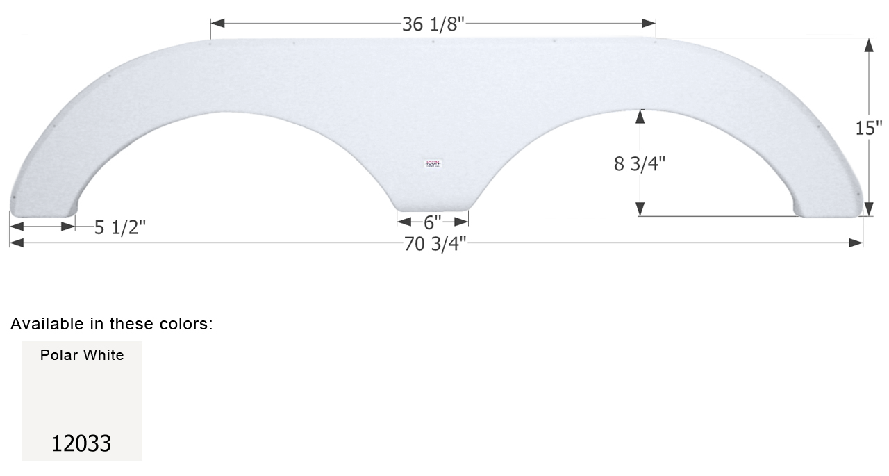 ICON - Fender Skirt, Tandem, Forest River, FS2033, Polar White